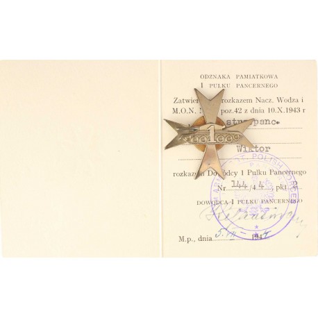 Zestaw po podoficerze z 1 Dywizji Pancernej