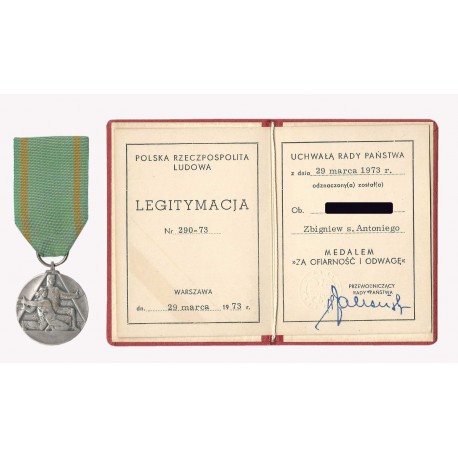 Medal „ZA OFIARNOŚĆ I ODWAGĘ W OBRONIE ZYCIA I MIENIA”