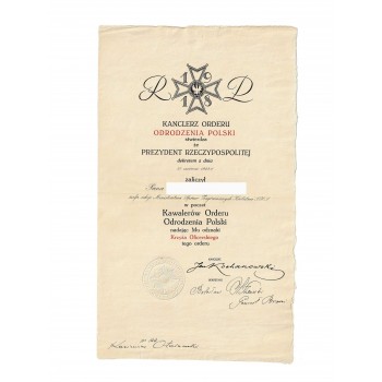 Nadanie Krzyża Oficerskiego Orderu Polonia Restituta