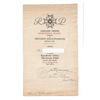 Nadanie Krzyża Kawalerskiego Orderu Polonia Restituta