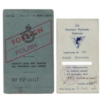 Zestaw dokumentów po podoficerze 315 Dywizjonu Lotniczego