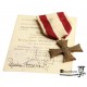 Krzyż Walecznych z datą 1940 z dokumentem